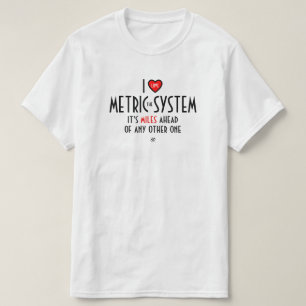 Het symbool van het hart - het metrieke systeem (p t-shirt