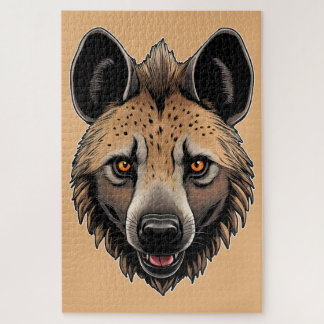 Het sympathieke hoofd van een hyena legpuzzel