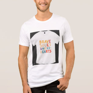 Het T-shirt heeft de uitdrukking "Brave Soul"
