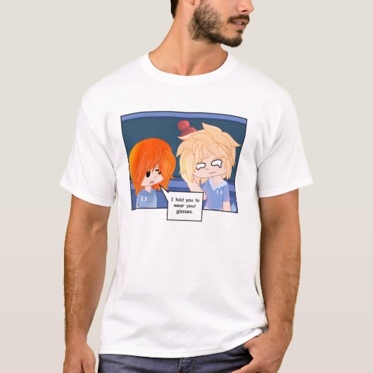 Het T-shirt "Ik heb je gezegd dat je je bril moet  (Voorkant)