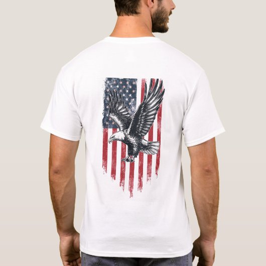 Het T-shirt van de Amerikaanse patriottische Manne (Achterkant)