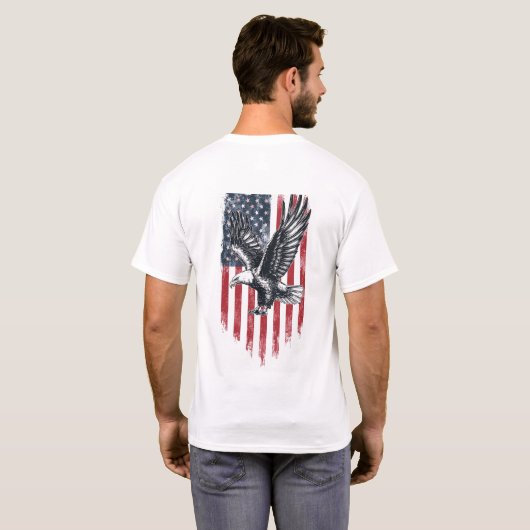 Het T-shirt van de Amerikaanse patriottische Manne (Achterkant volledig)