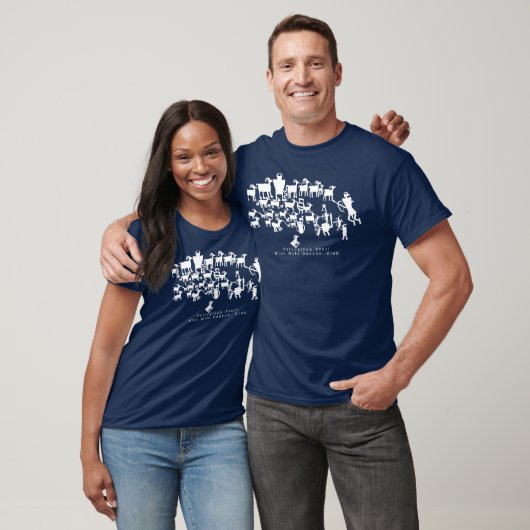 Het T-shirt van het Great Hunt Petroglyph-paneel (Unisex)
