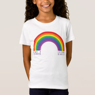 Het T-shirt van White Girl Rainbow God's belofte J