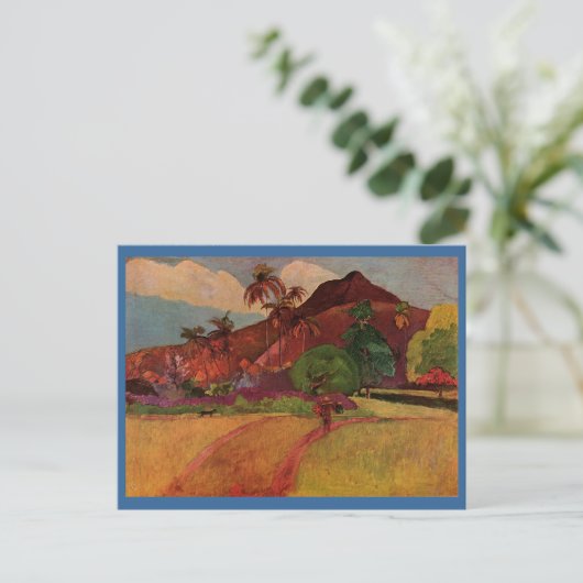 Het Tahitiaanse landschap van Paul Gauguin (1893) Briefkaart (Staand voorkant)