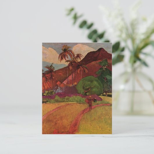 Het Tahitiaanse landschap van Paul Gauguin (1893) Briefkaart (Staand voorkant)