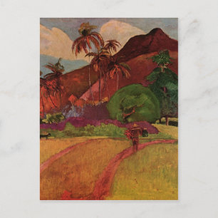 Het Tahitiaanse landschap van Paul Gauguin (1893) Briefkaart