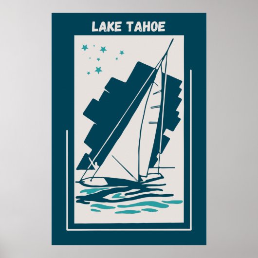 Het Tahoe-meer in Nevada, Californië - Zeiling Poster (Voorkant)