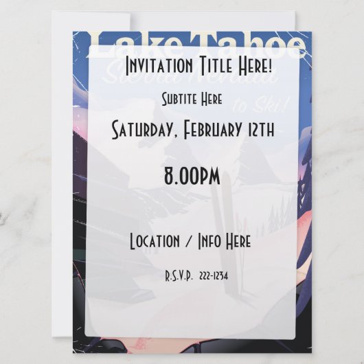 Het Tahoe-sierra nevada poster Kaart (Achterkant)