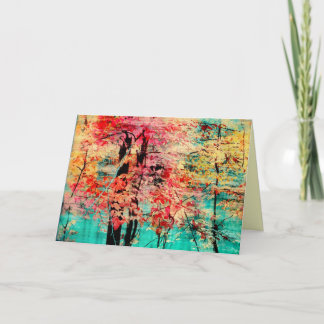 Het tapijtwerk van de herfst, de wenskaarten van kaart