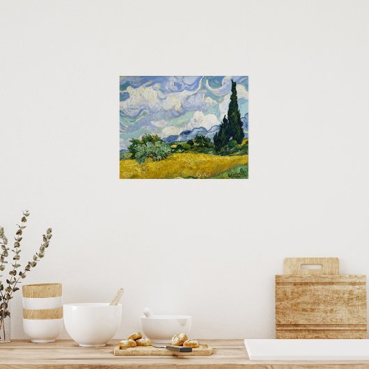 Het tarweveld van Vincent van Gogh met cipressen S Poster (Keuken)