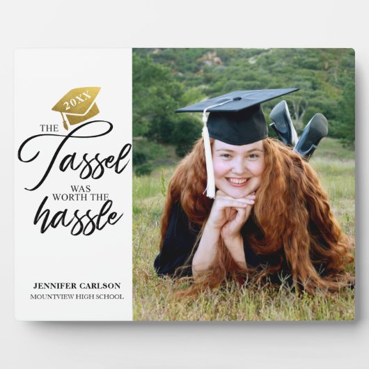Het tassel gepersonaliseerde Afstuderen Foto Plaqu Fotoplaat (Voorkant)