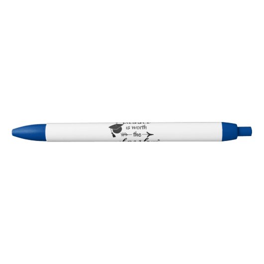 Het tassel is de moeite waard blauwe inkt pen (Voorkant)