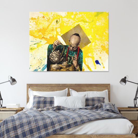 Het Tea-Man van Michael Moffa Canvas Afdruk (Insitu (Slaapkamer))