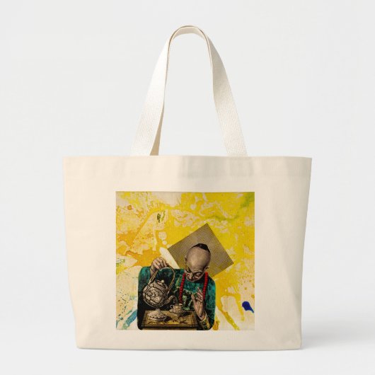 Het Tea-Man van Michael Moffa Grote Tote Bag (Voorkant)