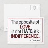Het tegenovergestelde van liefde is ongelijk briefkaart (Voorkant / Achterkant)