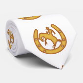 Het teken met een cowboy en hoefijzers stropdas (Opgerold)