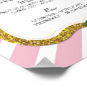 Het teken van de Bar Event Stripe Pink Wedding Rec Poster (Hoek)