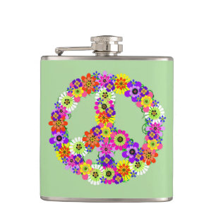 Het Teken van de vrede Bloemen Heupfles