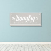 Het teken van het wasbedrijf canvas afdruk (Insitu (Houten vloer))