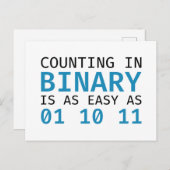 Het tellen in Binair getal Briefkaart (Voorkant / Achterkant)