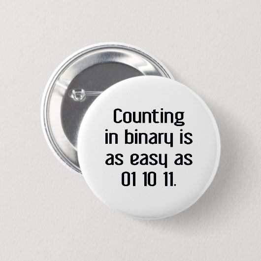 Het tellen in Binair getal Ronde Button 5,7 Cm (Voorkant /achterkant)