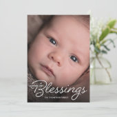 Het tellen van onze 'Blessings' Baby geboorteaanko Aankondiging (Staand voorkant)