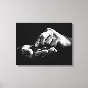 Het tellen van Zwarte Witte Tekening van de Hande Canvas Afdruk