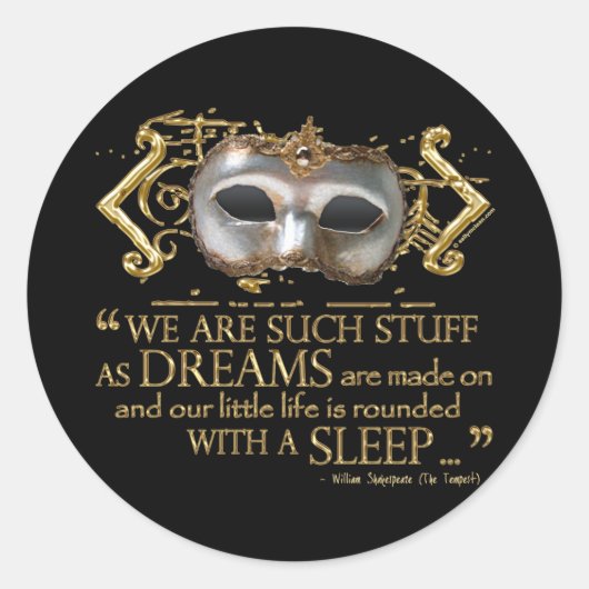 Het Tempest Quote (Gold Version) Ronde Sticker (Voorkant)