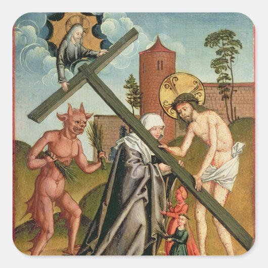 Het Temptation of a Saint Vierkante Sticker (Voorkant)