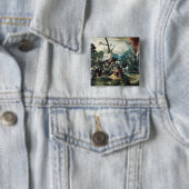 Het Temptation of St. Anthony 2 Vierkante Button 5,1 Cm (In situ)