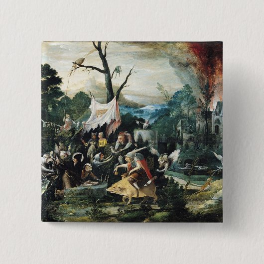 Het Temptation of St. Anthony 2 Vierkante Button 5,1 Cm (Voorkant)