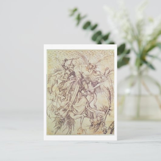 Het Temptation of St. Anthony (graving) Briefkaart (Staand voorkant)