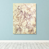 Het Temptation of St. Anthony (graving) Canvas Afdruk (Insitu (Houten vloer))