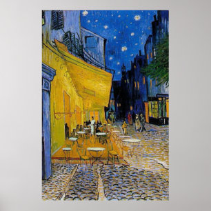 Het terras van het café door Vincent Van Gogh Poster
