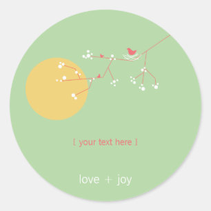 Het testen van vogelfamilie op bijkantoren Eenvoud Ronde Sticker