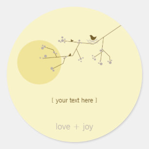 Het testen van vogelfamilie op bijkantoren Eenvoud Ronde Sticker