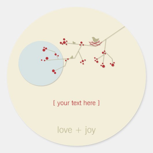 Het testen van vogelfamilie op bijkantoren Eenvoud Ronde Sticker (Voorkant)