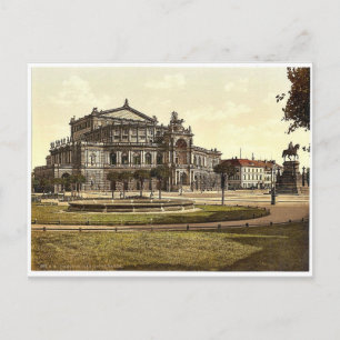 Het theater, Altstadt, Dresden, Saksen, Duitsland Briefkaart