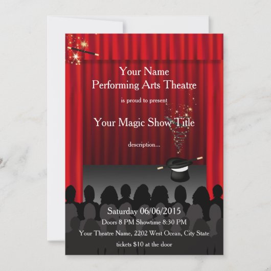 Het theater dat Kunst uitvoert Magic Stage Show no Kaart (Voorkant)