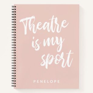 Het theater is mijn sportstut blush roze gepersona notitieboek