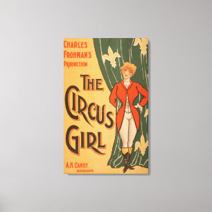 Het theatrisch Poster van Circus Girl #1 Canvas Afdruk