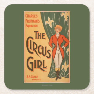 Het theatrisch Poster van Circus Girl #1 Vierkante Kartonnen Onderzetter