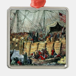 Het theekransje van Boston, 16 December 1773 Metalen Ornament
