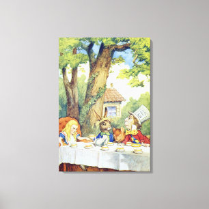 Het theekransje van de Gekke Hoedenmaker Canvas Afdruk