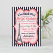 Het thema Bridal Shower Uitnodigingen van Parijs (Staand voorkant)