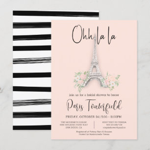 Het thema Bridal Shower Uitnodigingen van Parijs
