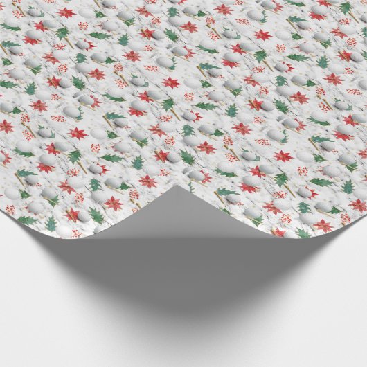 Het thema Golf Ball en t-shirt Kerstfeestdag Cadeaupapier (Hoek)