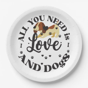 Het thema "Honden en Liefde" Papieren Bordje