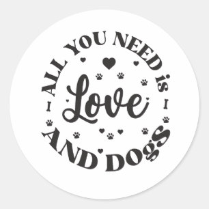 Het thema "Honden en Liefde" Ronde Sticker